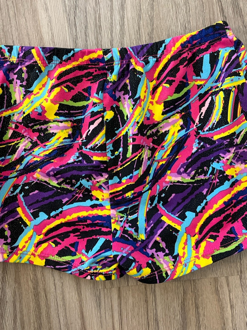 Girls Size 10-12 Bright Neon Scribble Athletic Danskin Shorts - Multicolor